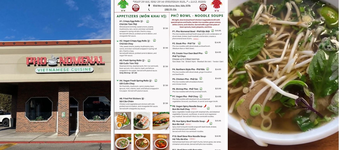 PHO NOMENAL Menu