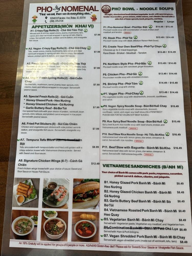 PHO NOMENAL Menu image 4